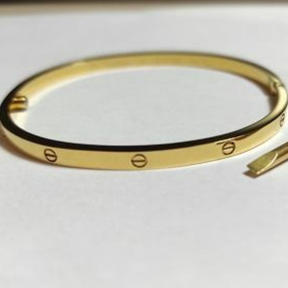 Gold Filled Stainless Steel Bangle 4mm size 17